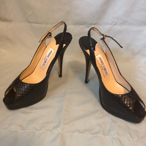 Size 36 (US 6) JIMMY CHOO Slingback Black Pumps - Picture 3 of 7